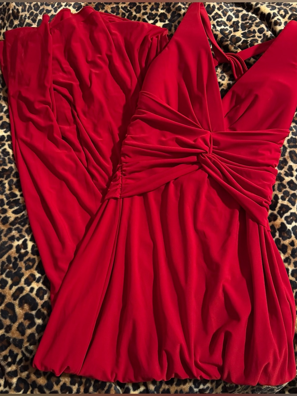Laundry By Shelli Segal Red V-Neck Dress